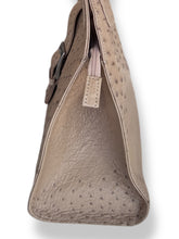 Ostrich skin beige handbag